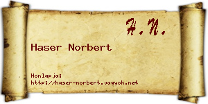 Haser Norbert névjegykártya